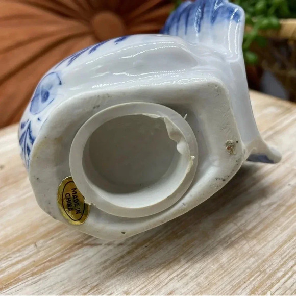 Blue and White Rooster Money Bank - Picture 5 of 7